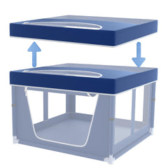 XVISHX puppy playpen cover demonstrates easy-to-install fit for 42x42 pens