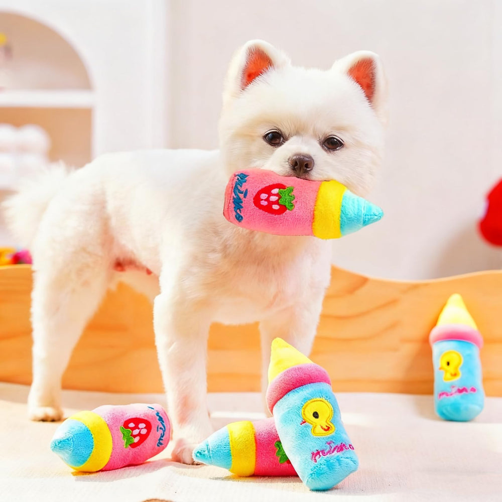 XWTMIM plush dog baby bottle toy dual-pack ready for gifting or multi-dog homes
