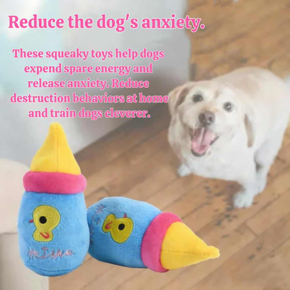 XWTMIM plush dog baby bottle toy size 5.5 inches fits small to medium dogs