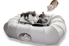 XxingSheep 2-Tier Cat Tunnel XXL shows spacious tunnel for large cats to run freely.