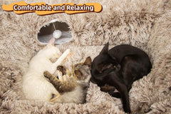 XxingSheep cat tunnel bed dangling ball boosts interactive play and enrichment.