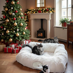 xxingsheep 4-cave tunnel bed wide-angle highlights spacious lounging for multiple cats.