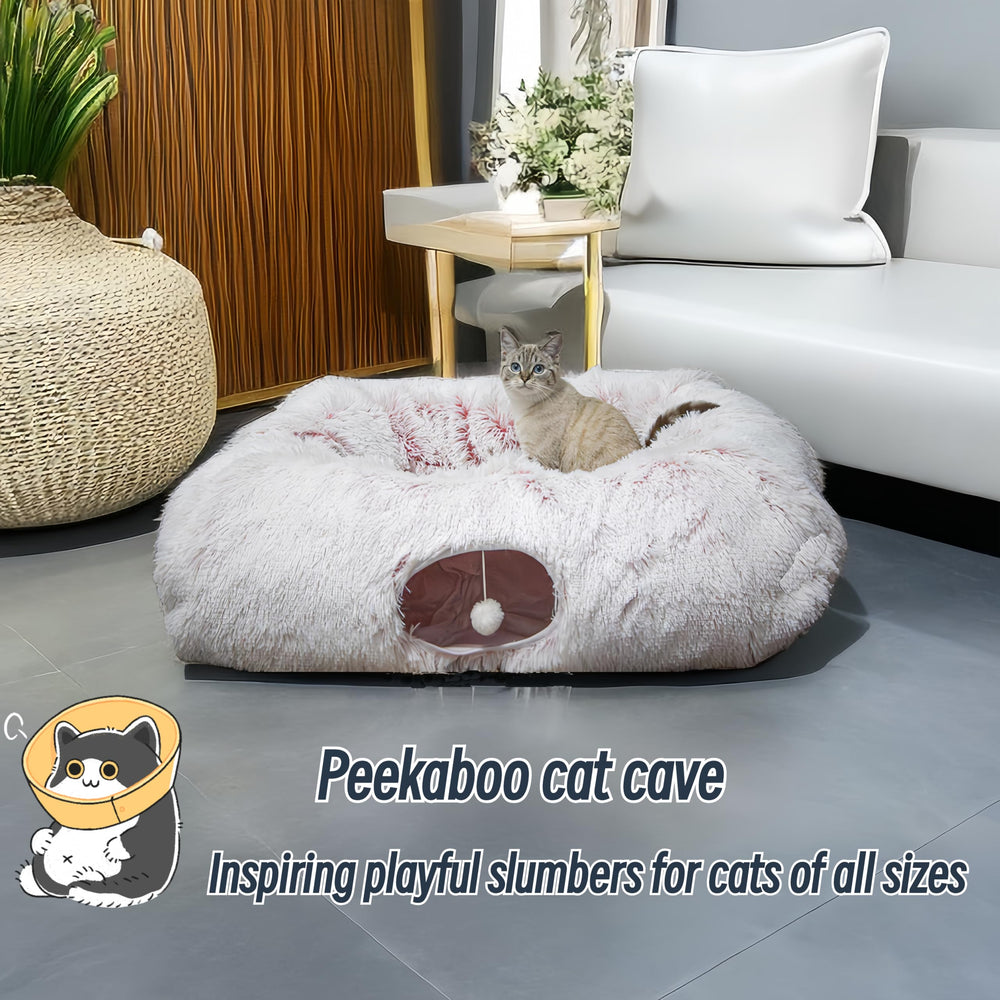 XxingSheep cat tunnel bed center mat removable for easy cleaning and flexible layouts