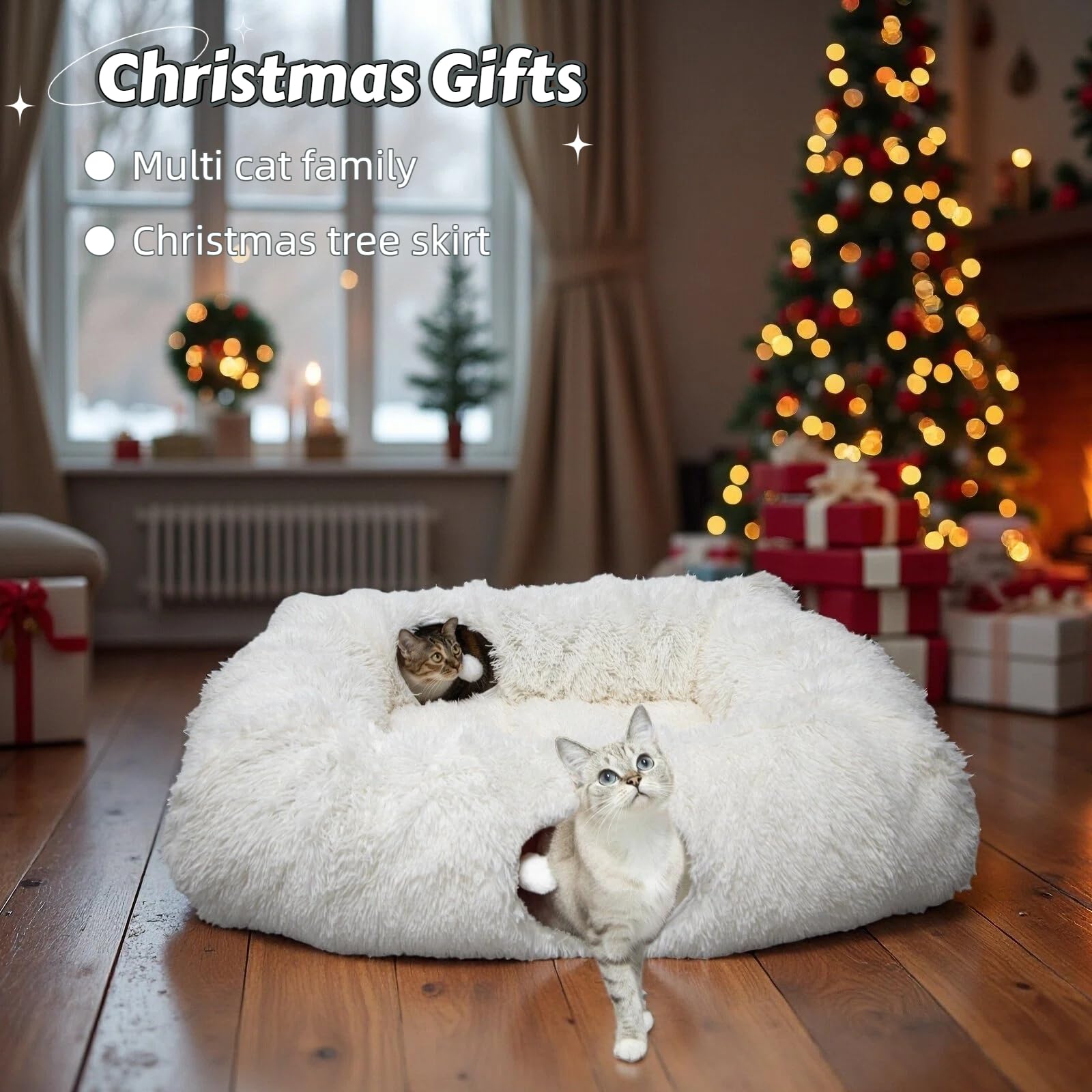 xxingsheep tunnel center mat detail shows plush comfort and central play area.