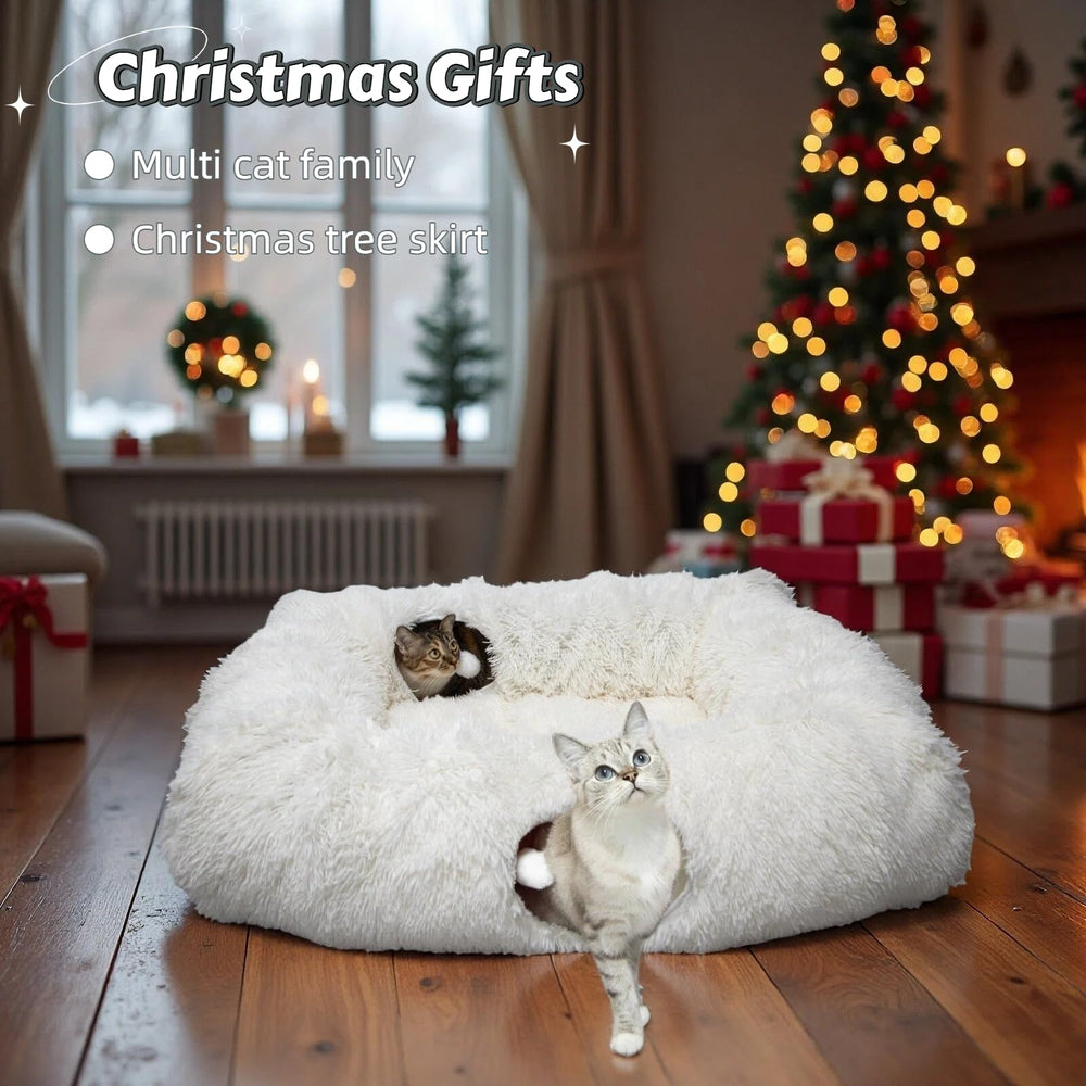 xxingsheep tunnel center mat detail shows plush comfort and central play area.