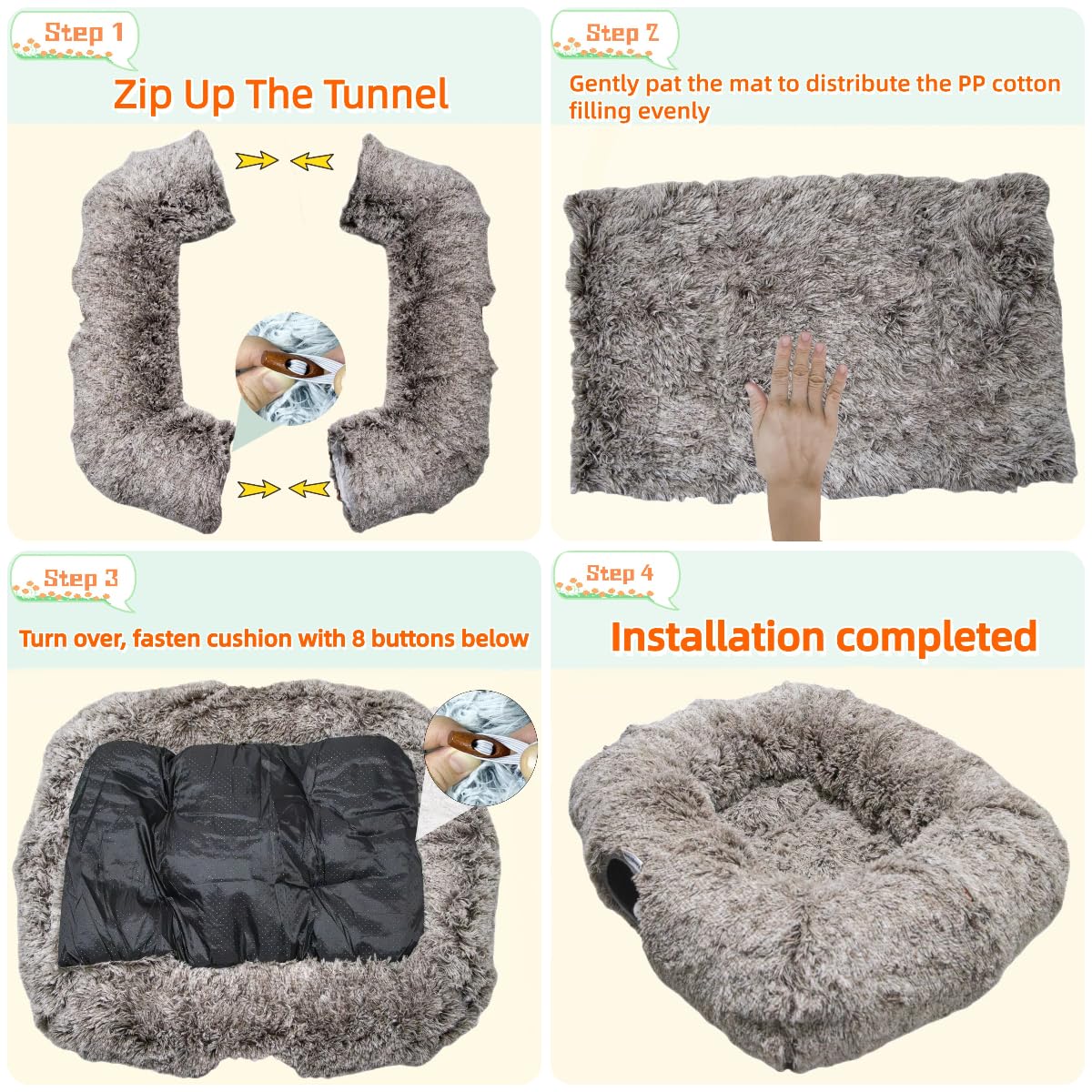 XxingSheep XL cat tunnel foldable storage design for easy relocation
