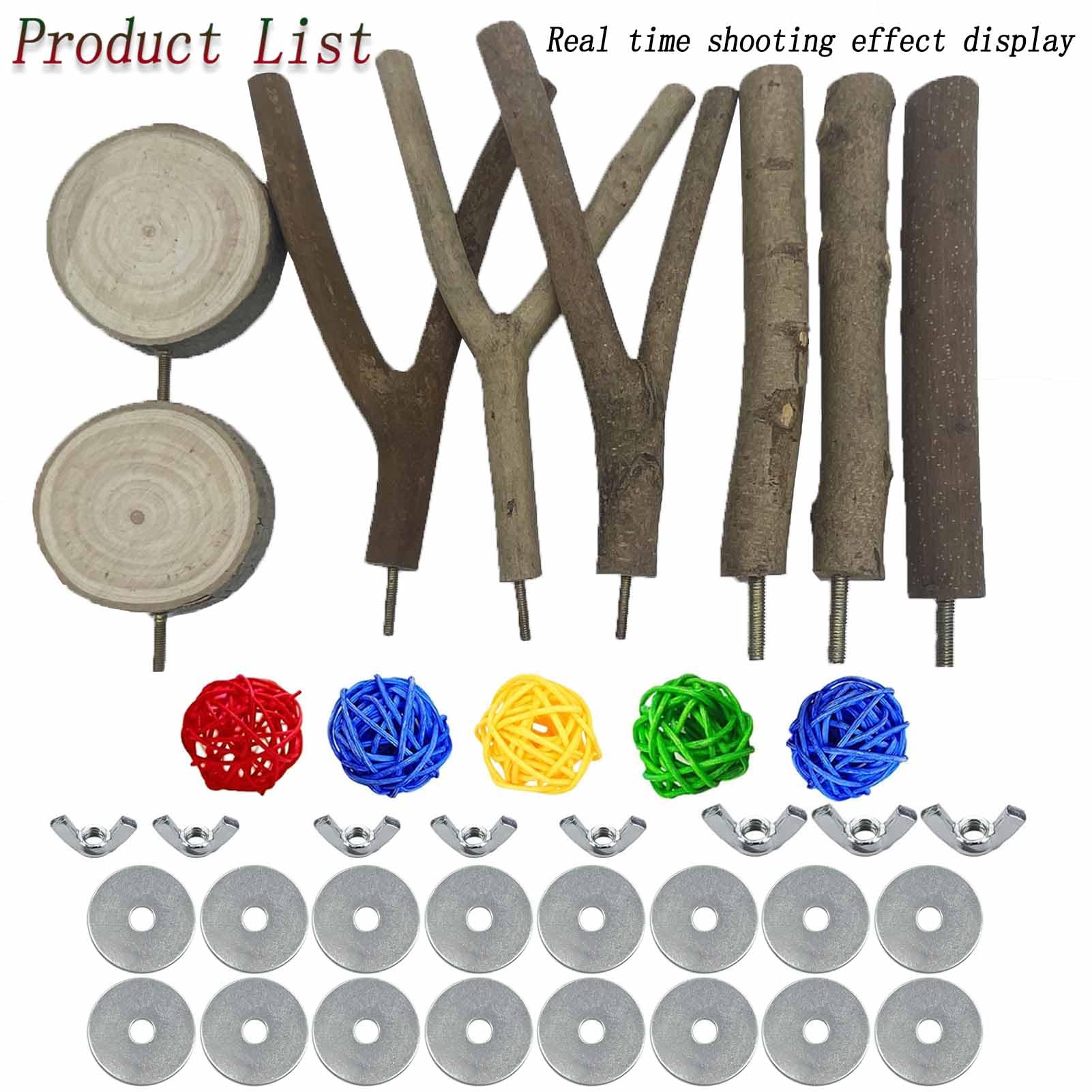 Xxmbbjy enrichment-perches for birds—varied shapes to stimulate interaction and exploration.