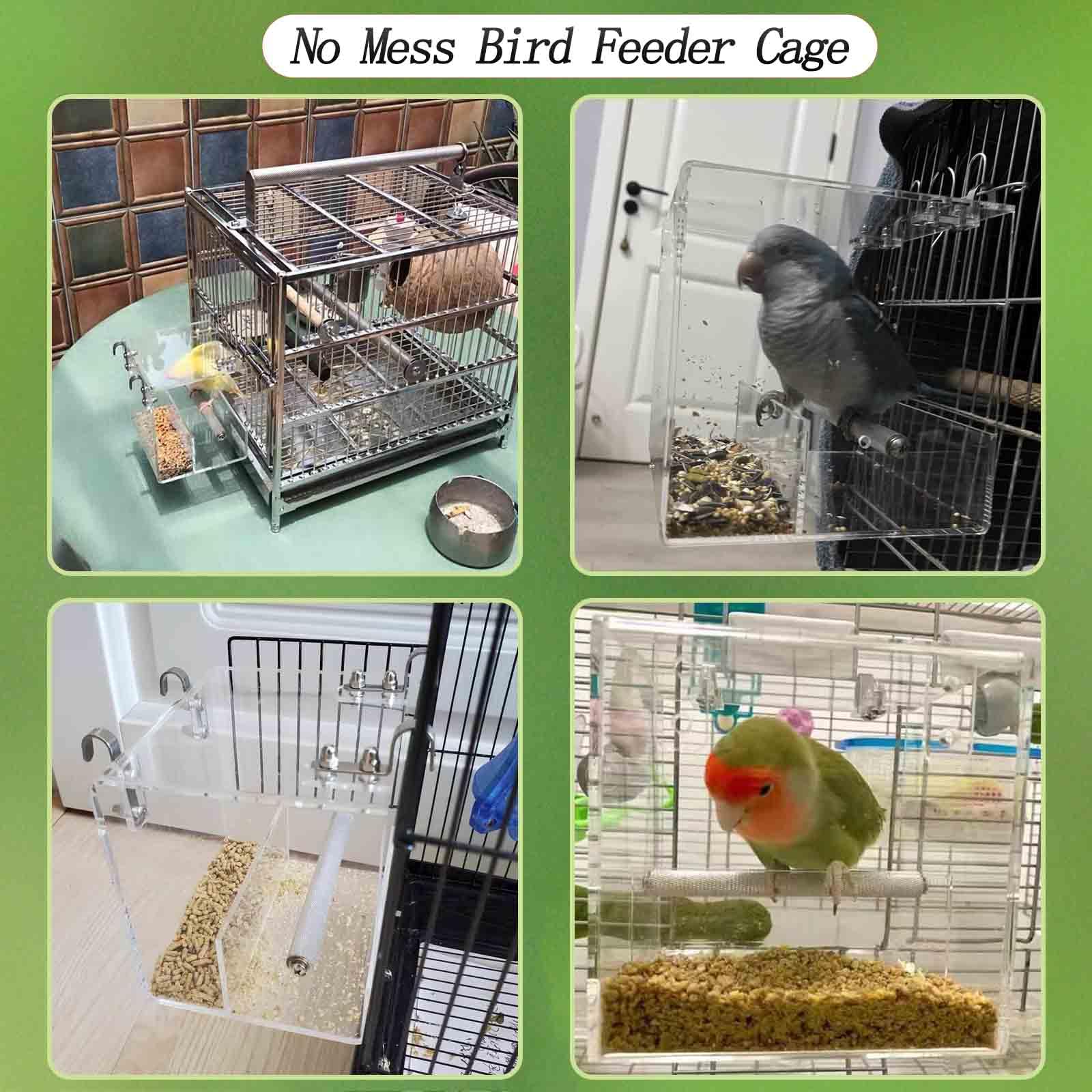 Xxmbbjy No Mess Bird Feeder anti-slip design photo shows sturdy stability on cages