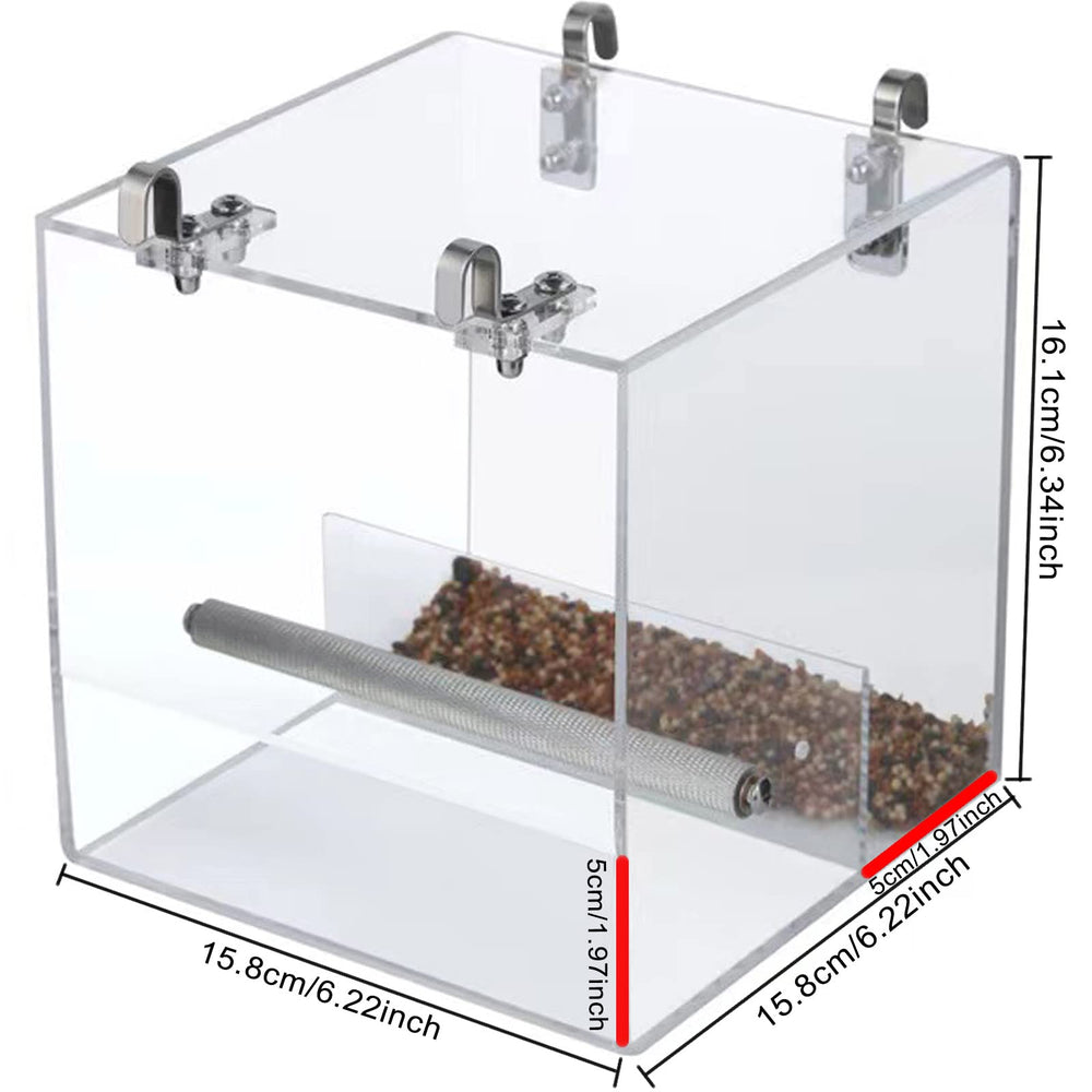 Xxmbbjy No Mess Bird Feeder side view highlights easy access for refills