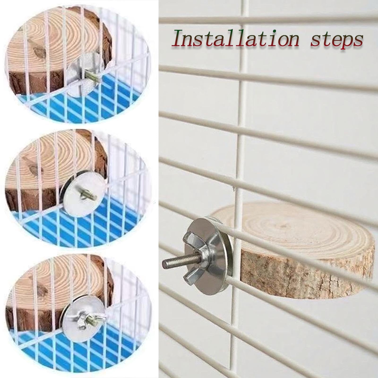 Xxmbbjy round wooden platform perches—foot-friendly surfaces for exercise and balance.