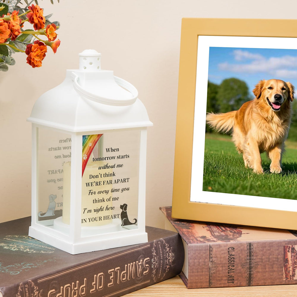 XXSTAR gift-set dog memorial lantern packaging with blank cards for heartfelt notes