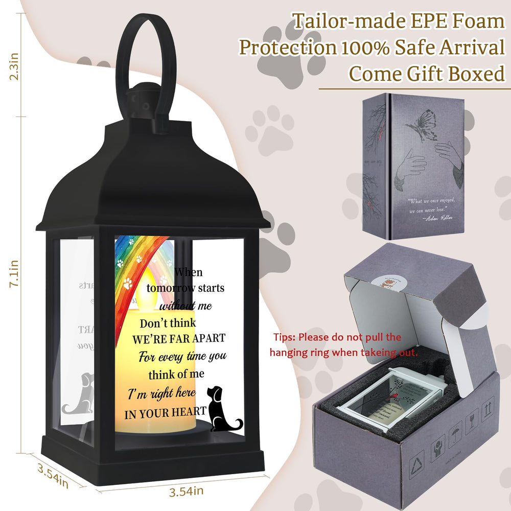XXSTAR dog memorial lantern with remote control, convenient on/off for easy remembrance.