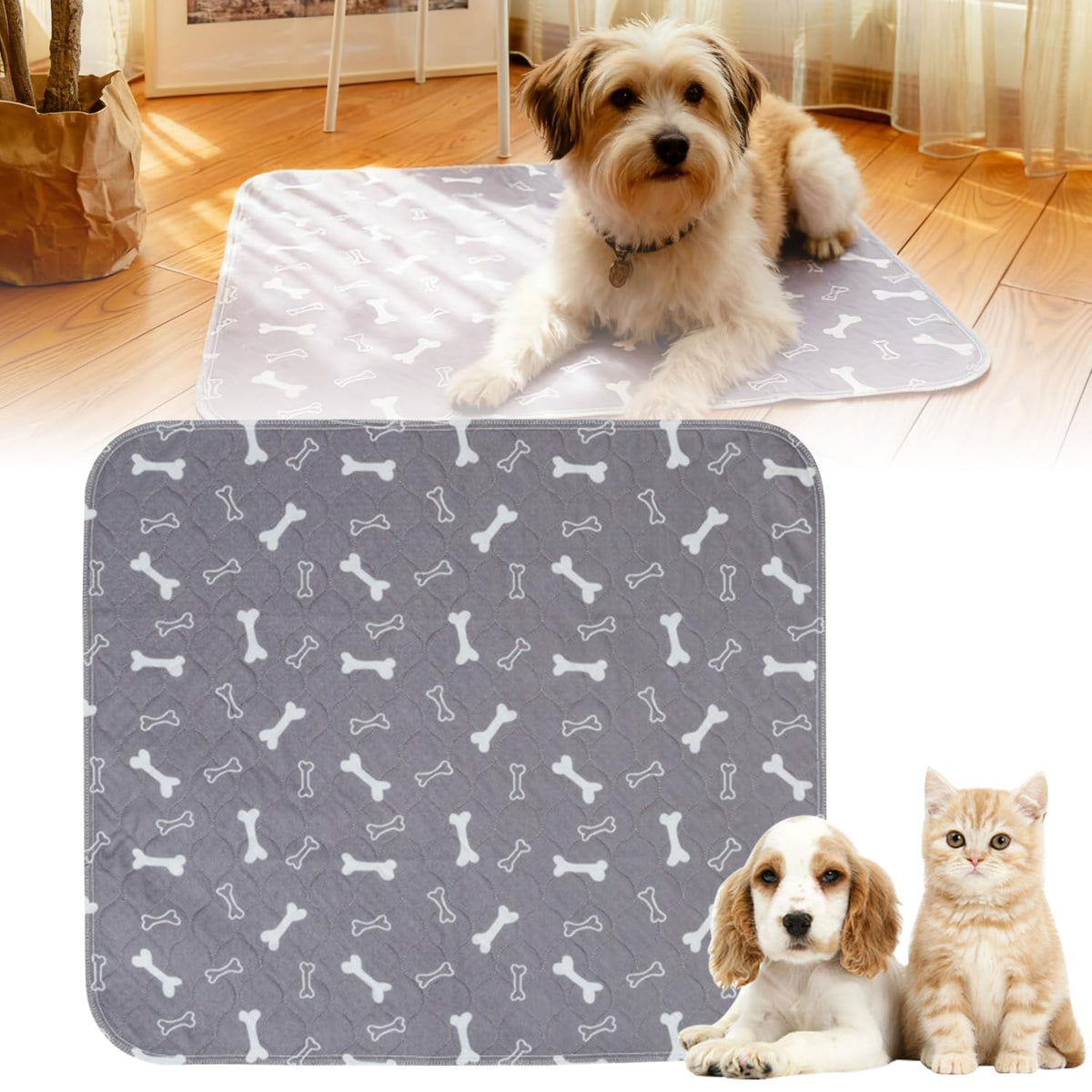 Xylora Puppy Pads with Pheromones—hero view of the durable pad for training and travel.