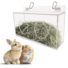 Xymoso acrylic rabbit hay feeder lid keeps hay clean and fresh.