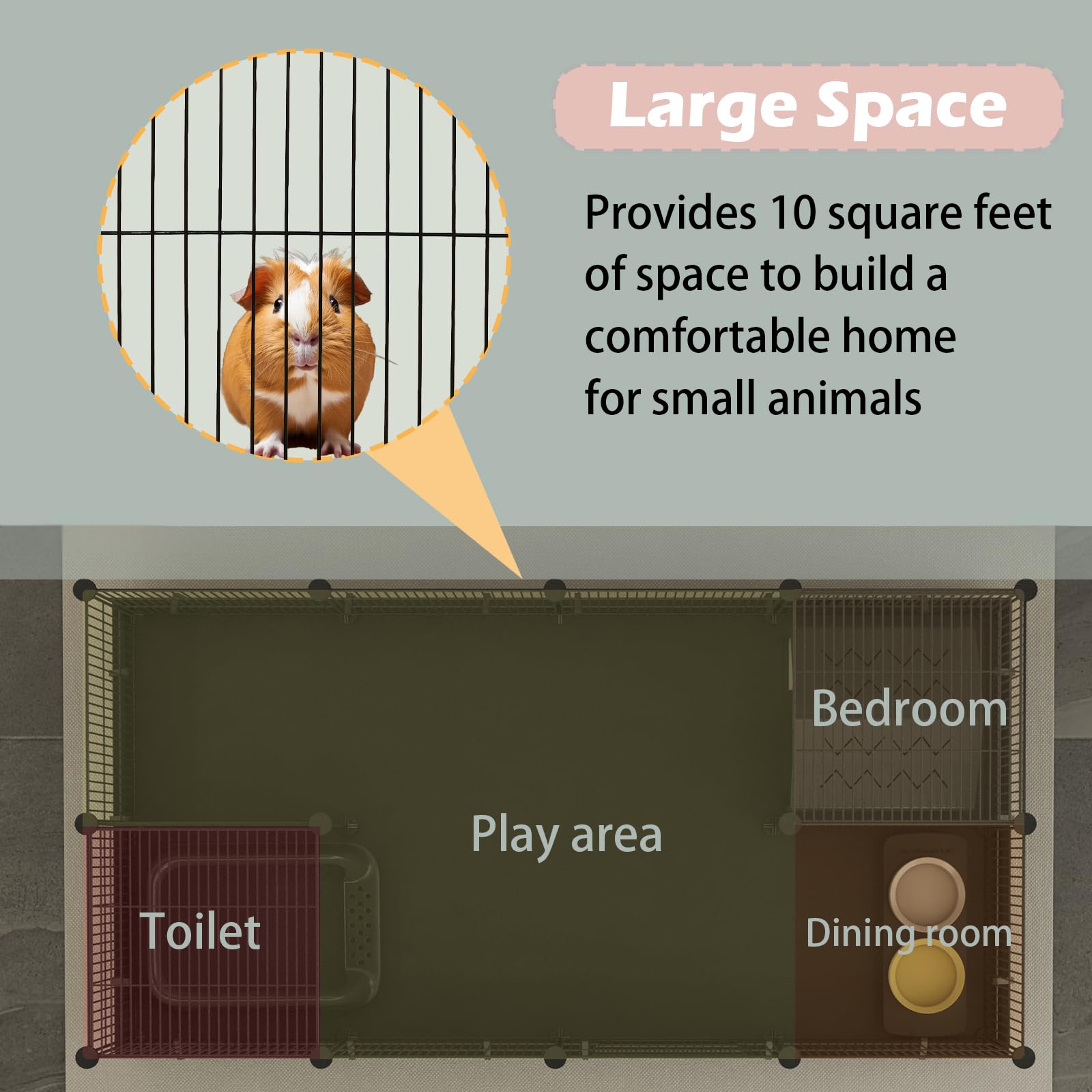 Xymoso DIY Guinea Pig Cages utilize sturdy ABS connectors for lasting stability.