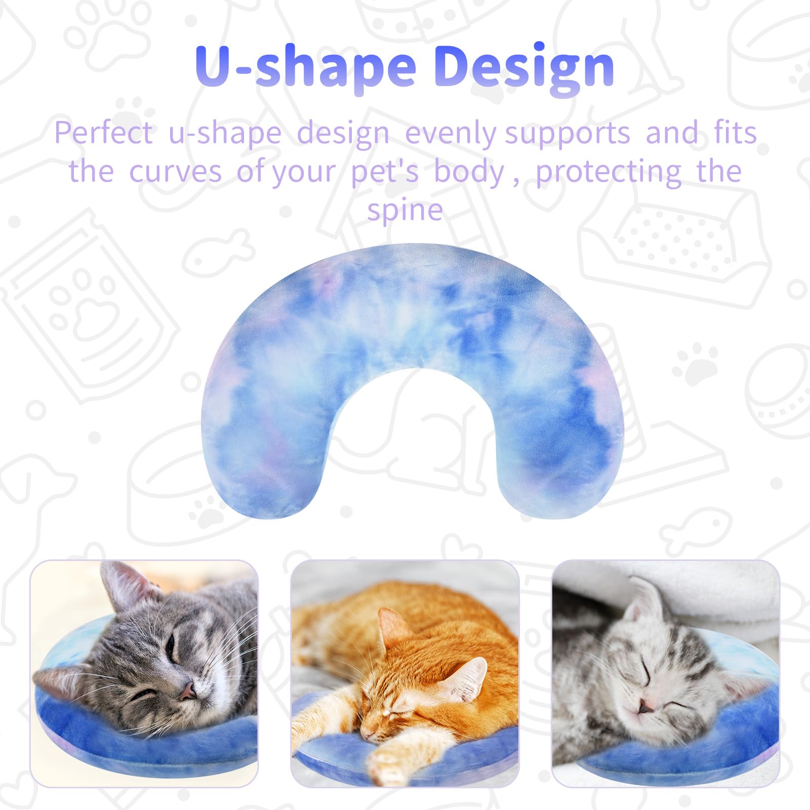 Y-blue Cat Pillow machine washable design makes odor and hair cleanup easy.