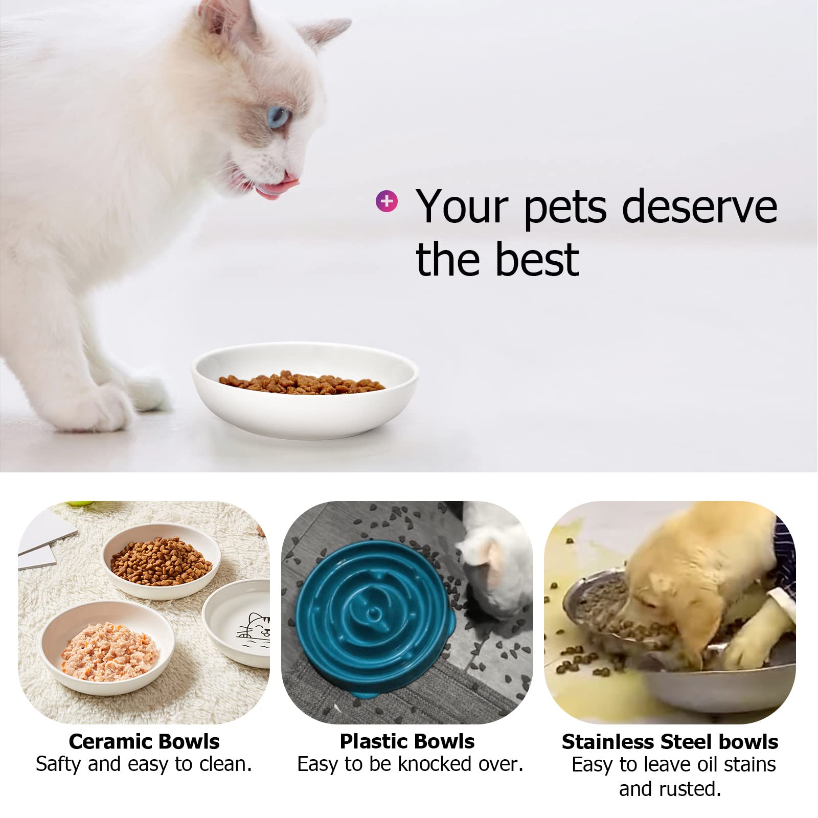 Y YHY ceramic bowls durable and bite-resistant for long-lasting pet meals.