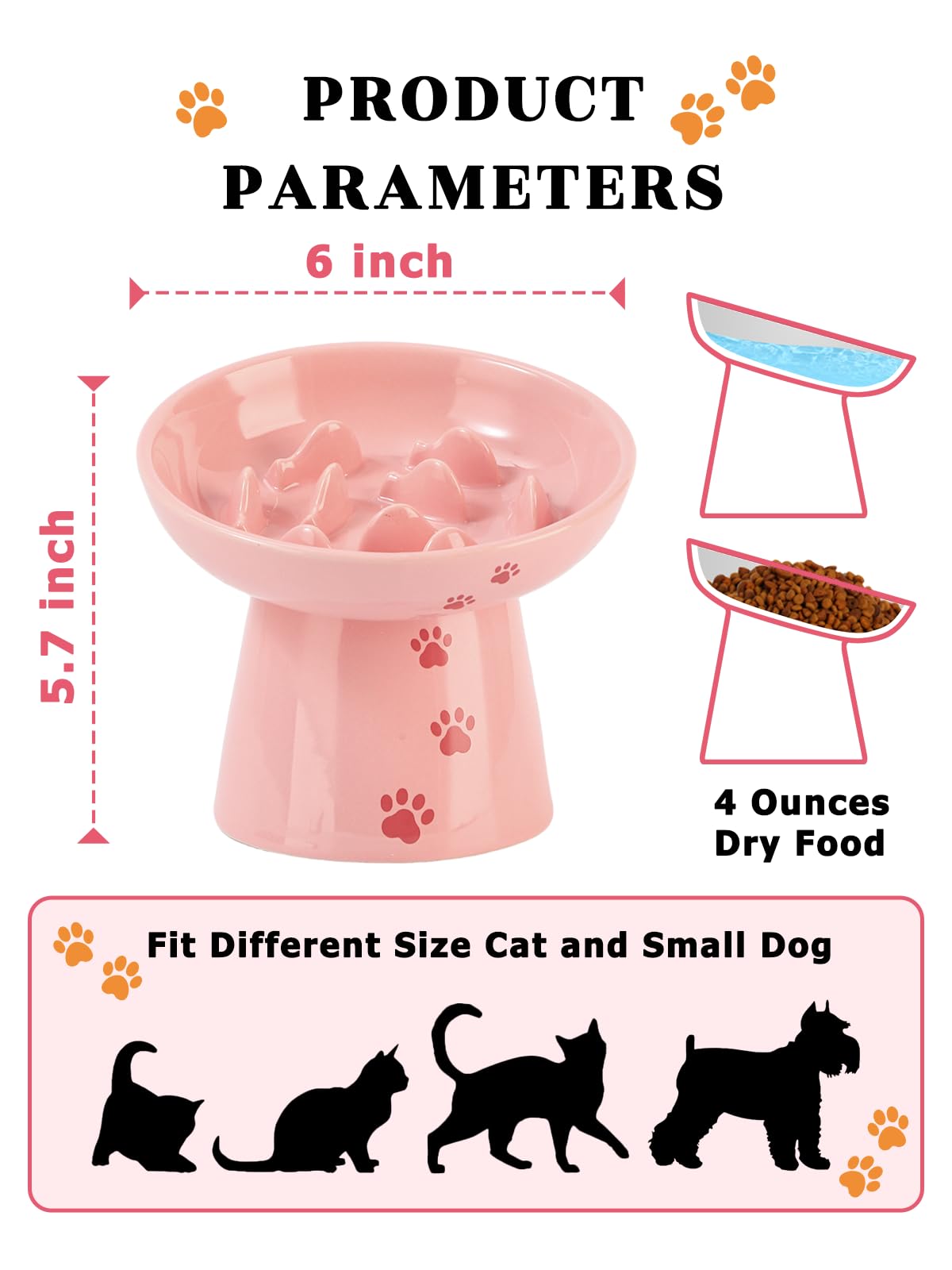 Y YHY raised-design ceramic base pink shows sturdy construction and stability during meals.