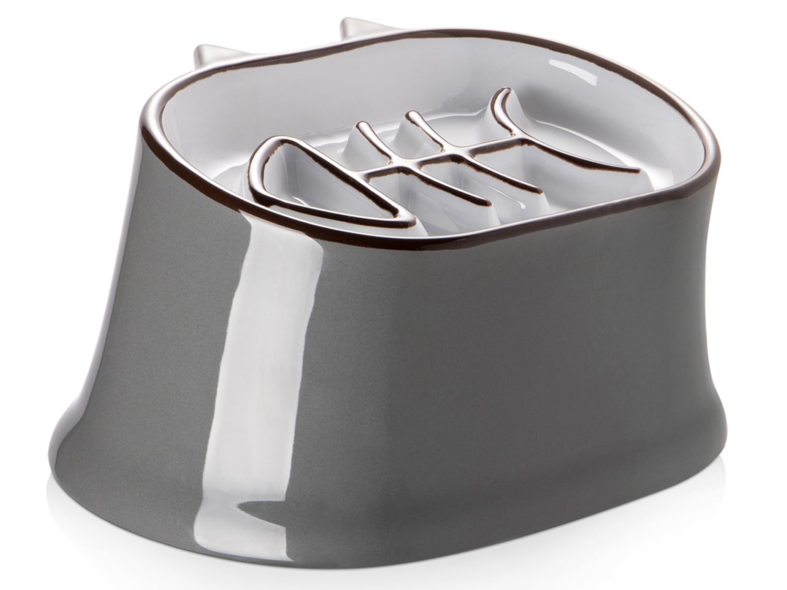 The Y YHY slow feeder cat bowl shows elevated height for comfortable, slower meals.