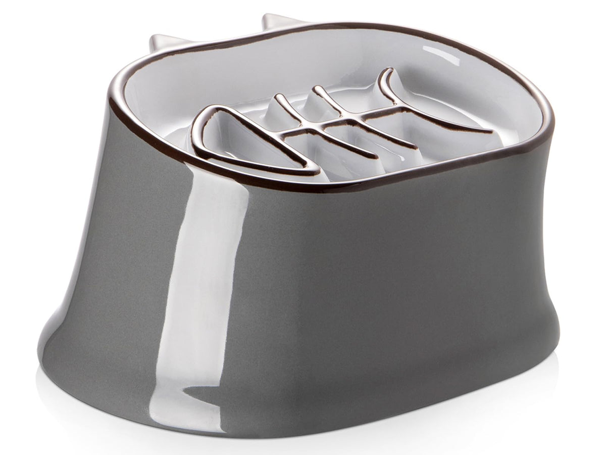 The Y YHY slow feeder cat bowl shows elevated height for comfortable, slower meals.