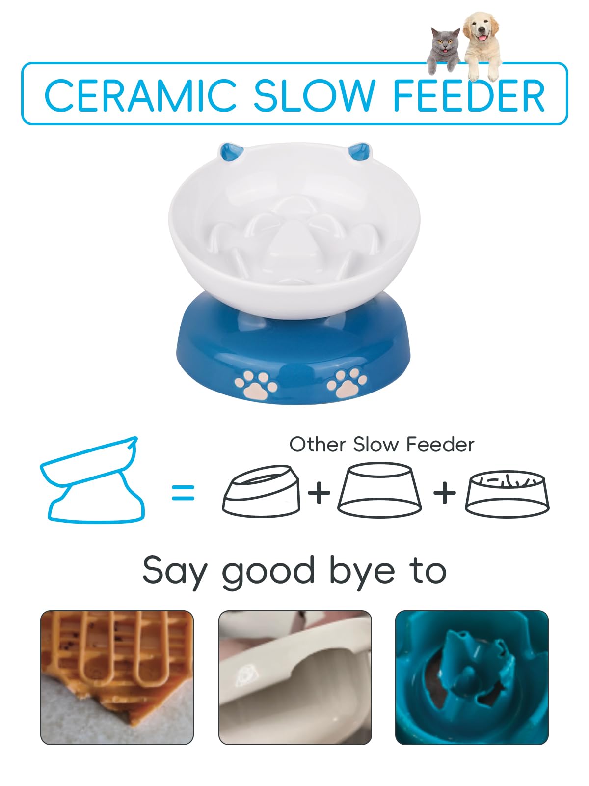 Y YHY stable ceramic bowl weighs about a pound to resist sliding