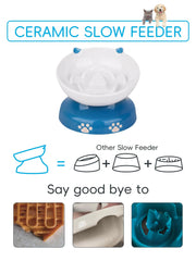 Y YHY stable ceramic bowl weighs about a pound to resist sliding