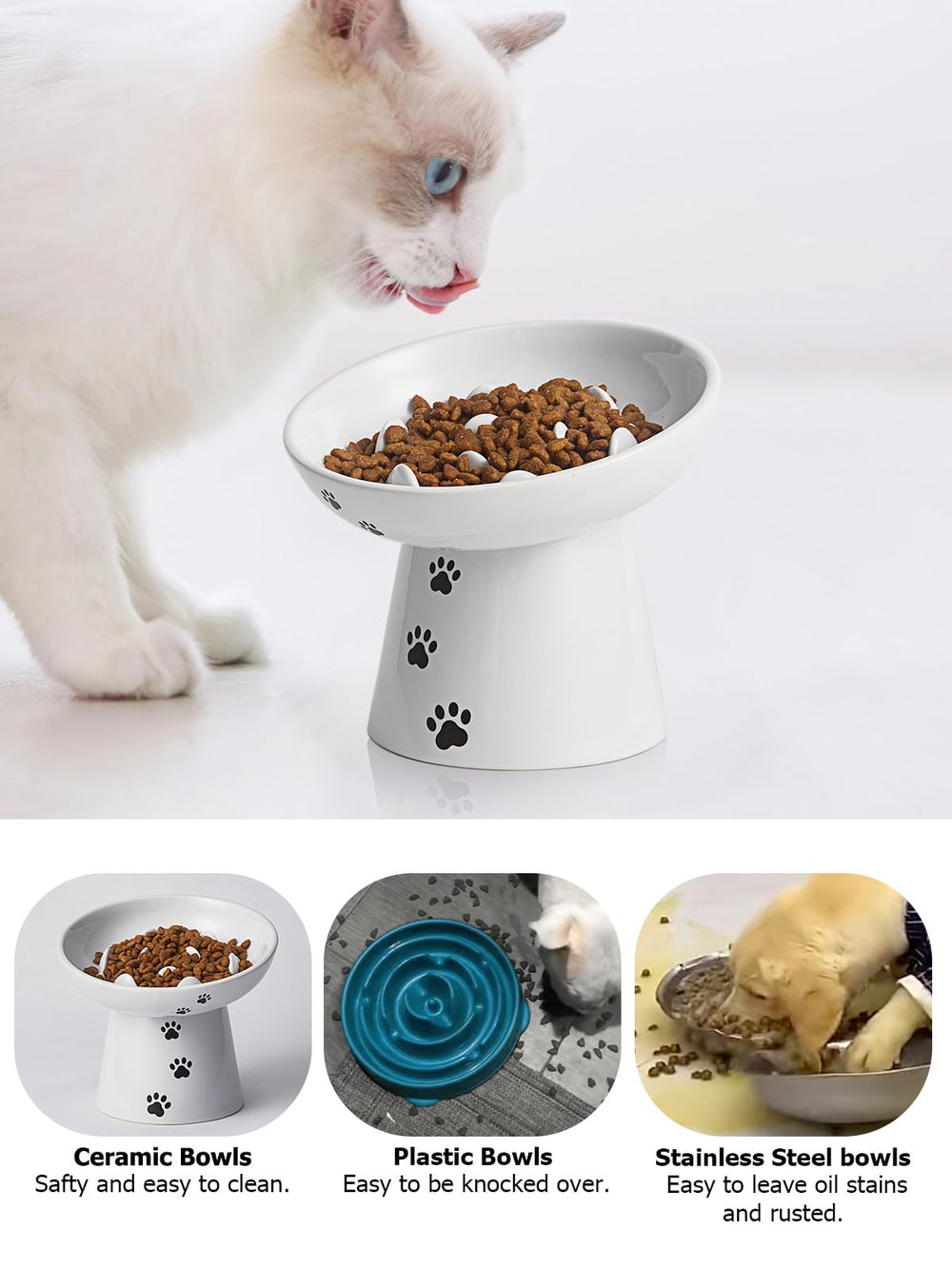Y YYHY slow feeder bowl ceramic material is easy to clean and durable