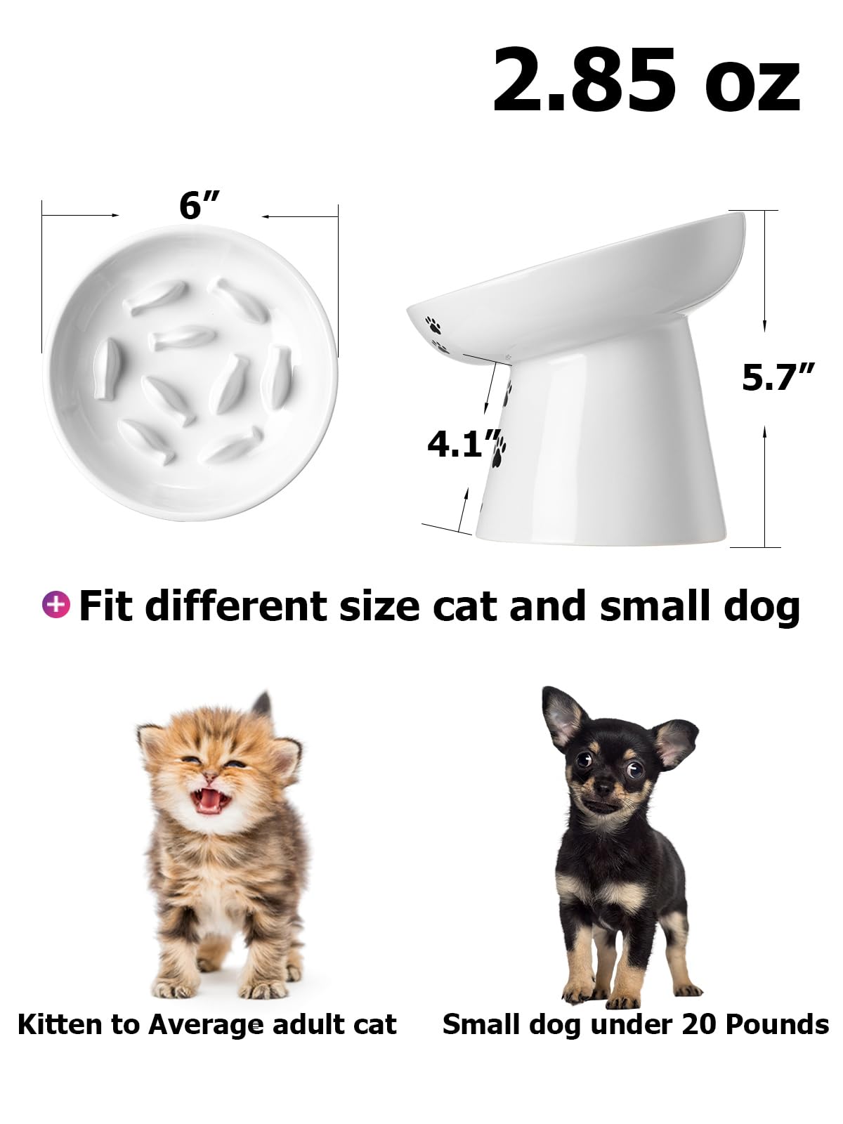 Y YYHY slow feeder bowl raised-design supports comfortable eating and reduces anxiety during meals
