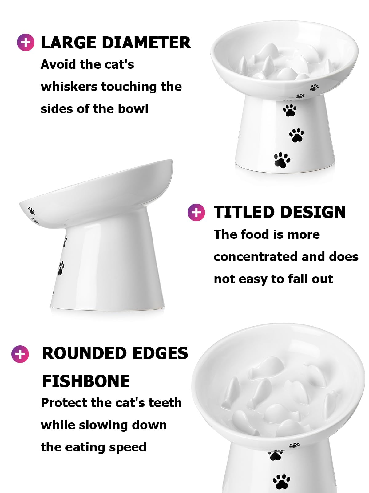 Y YYHY slow feeder bowl stable-base design prevents tipping during meals