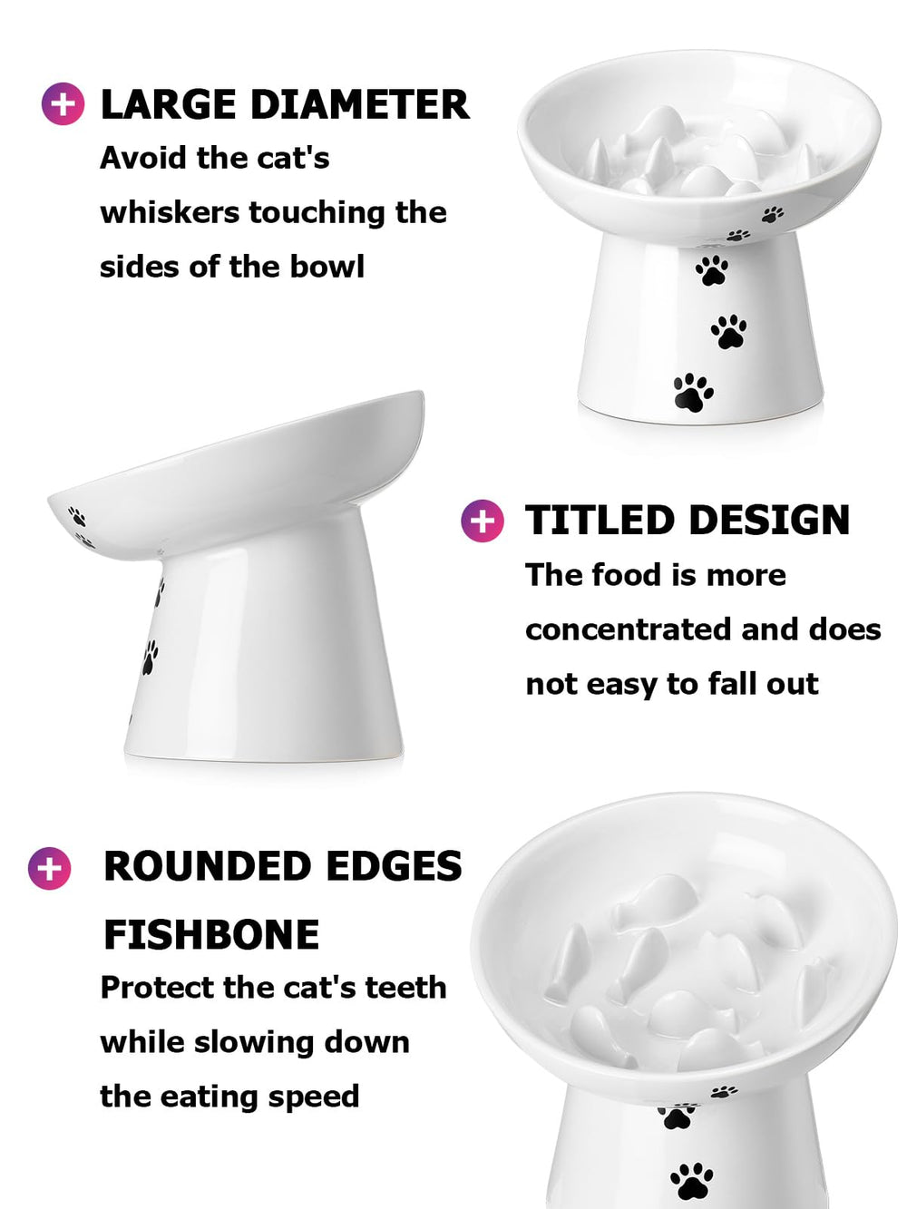 Y YYHY slow feeder bowl stable-base design prevents tipping during meals