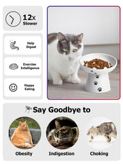 Y YYHY slow feeder bowl shallow design minimizes whisker interference and reduces spills