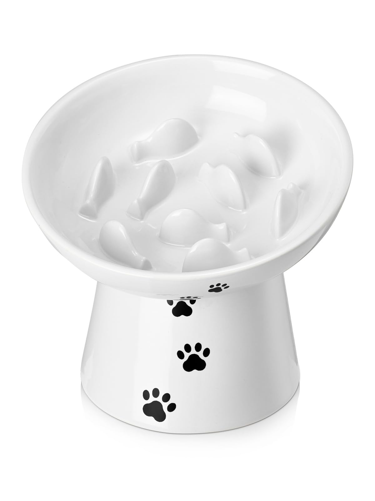 Y YYHY slow feeder bowl white 6in promotes slower meals for better digestion and enjoyment
