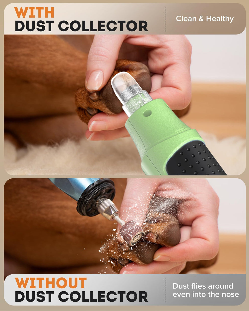 YABIFE bird-nail-grinder-setup demonstrates versatility for small animals