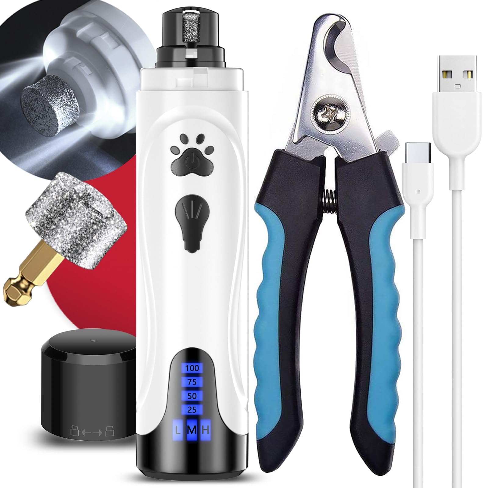 YABIFE dog nail-trimmer-kit-front-view shows a compact at-home grooming solution