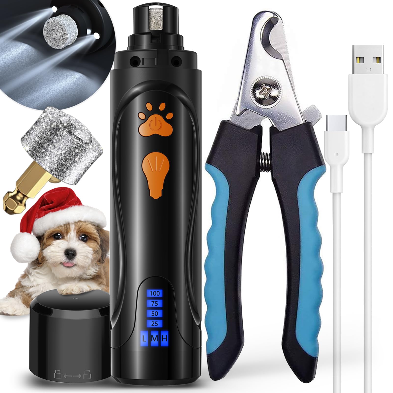 YABIFE dog nail-trimmers kit front view, convenient at-home grooming solution.