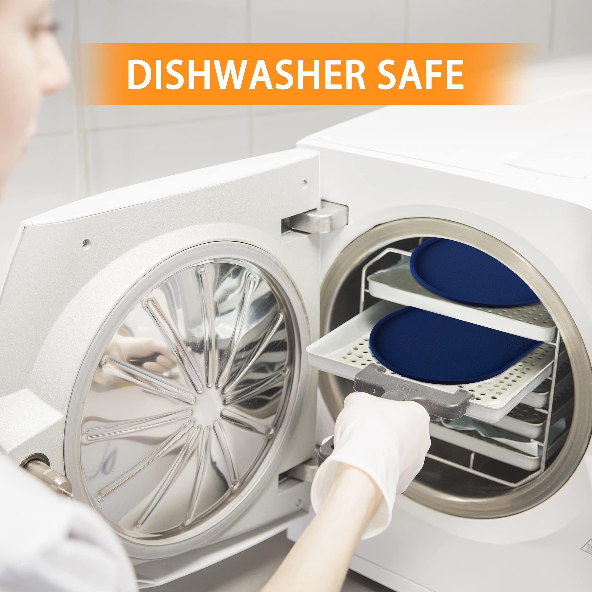 Yacee anti-slip pet mat fits under bowls to prevent sliding during feeding.