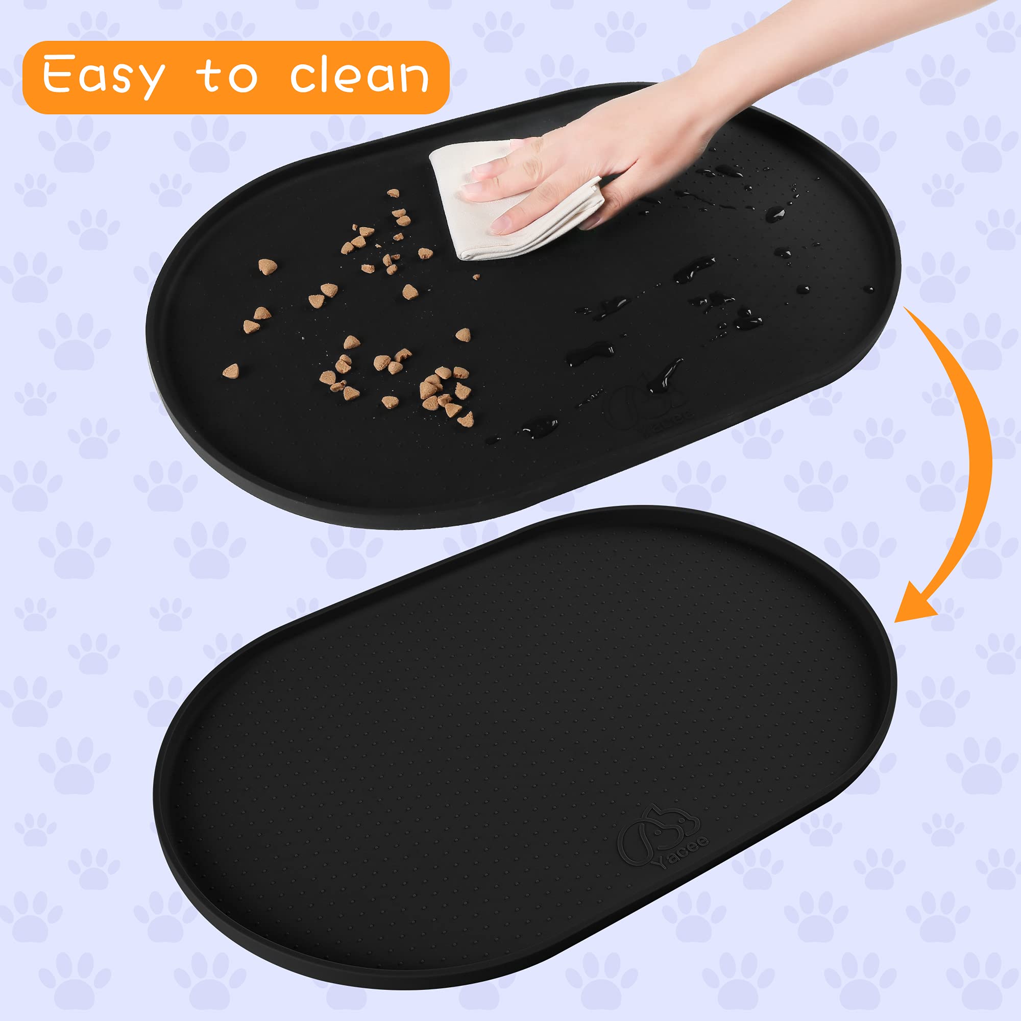 Yacee dishwasher-safe pet mat simplifies cleanup after meals.