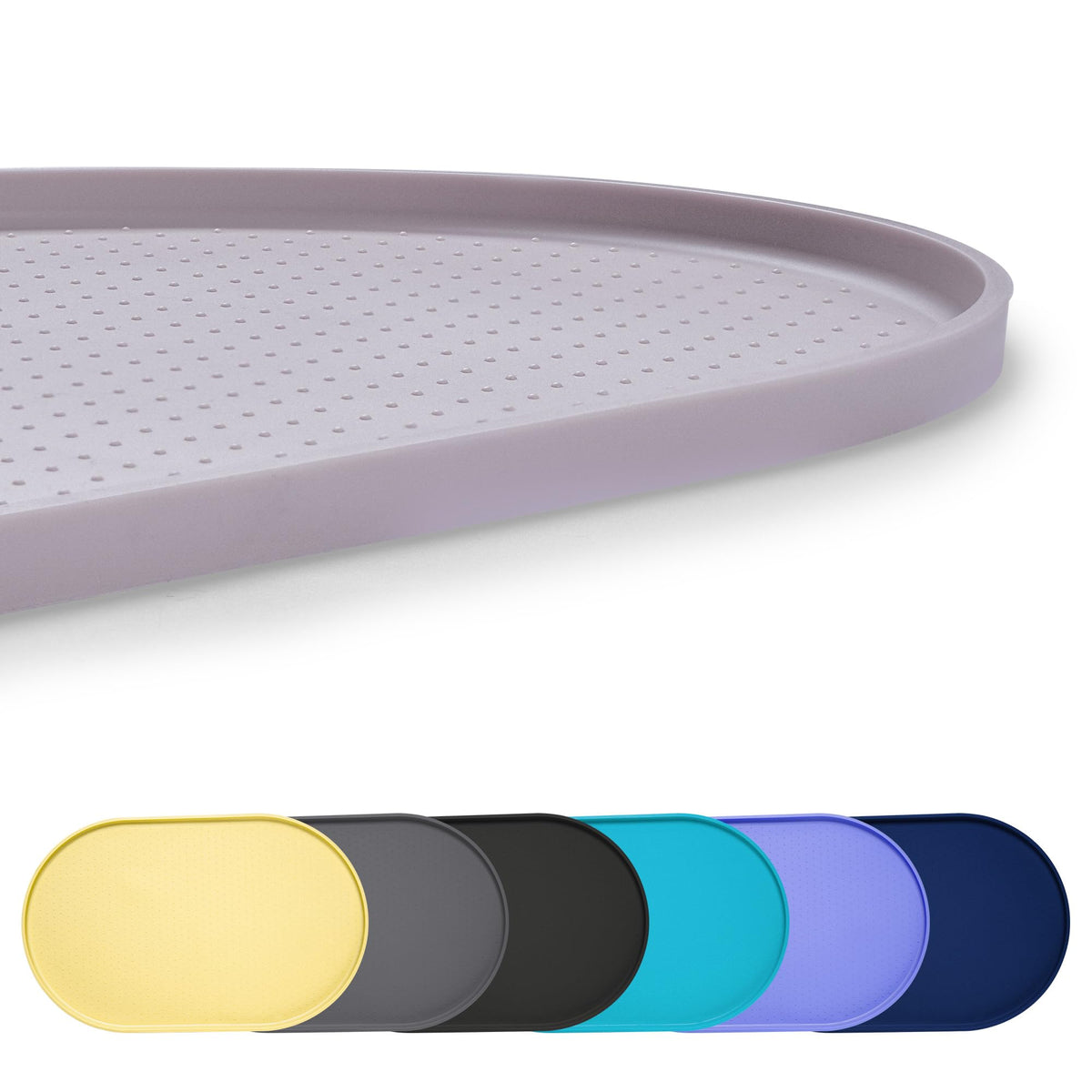 Yacee dog food mat with oval design helps contain spills and mess