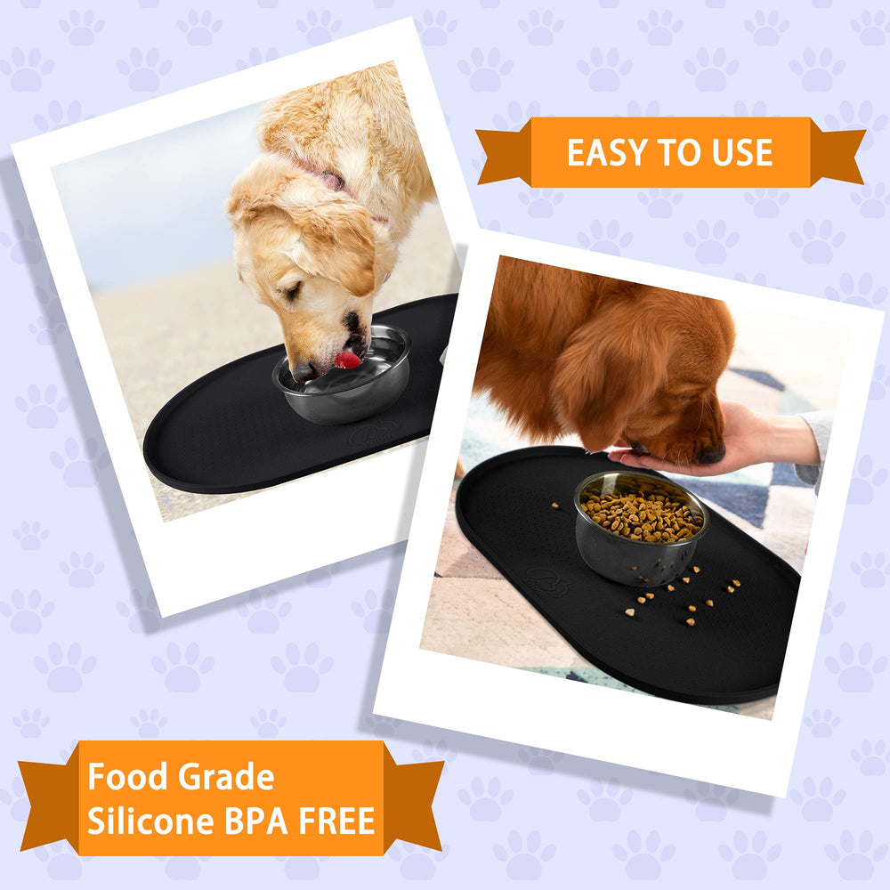 Yacee multi-use mat fits bowls, fountains, and auto feeders for mess control.