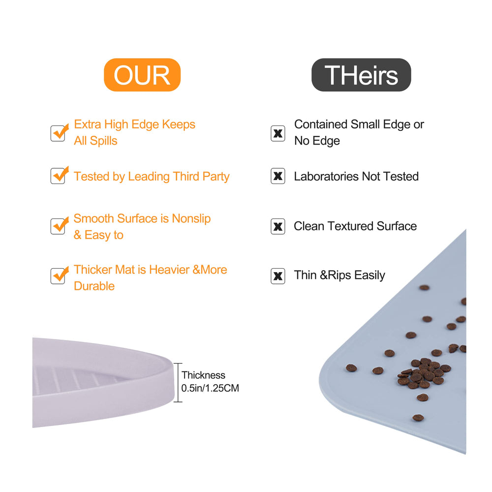 Yacee pet feeding mat easy-clean silicone surface simplifies cleanup after messy meals.