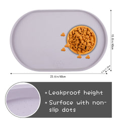 Yacee waterproof silicone mat for pets keeps floors clean during feeding
