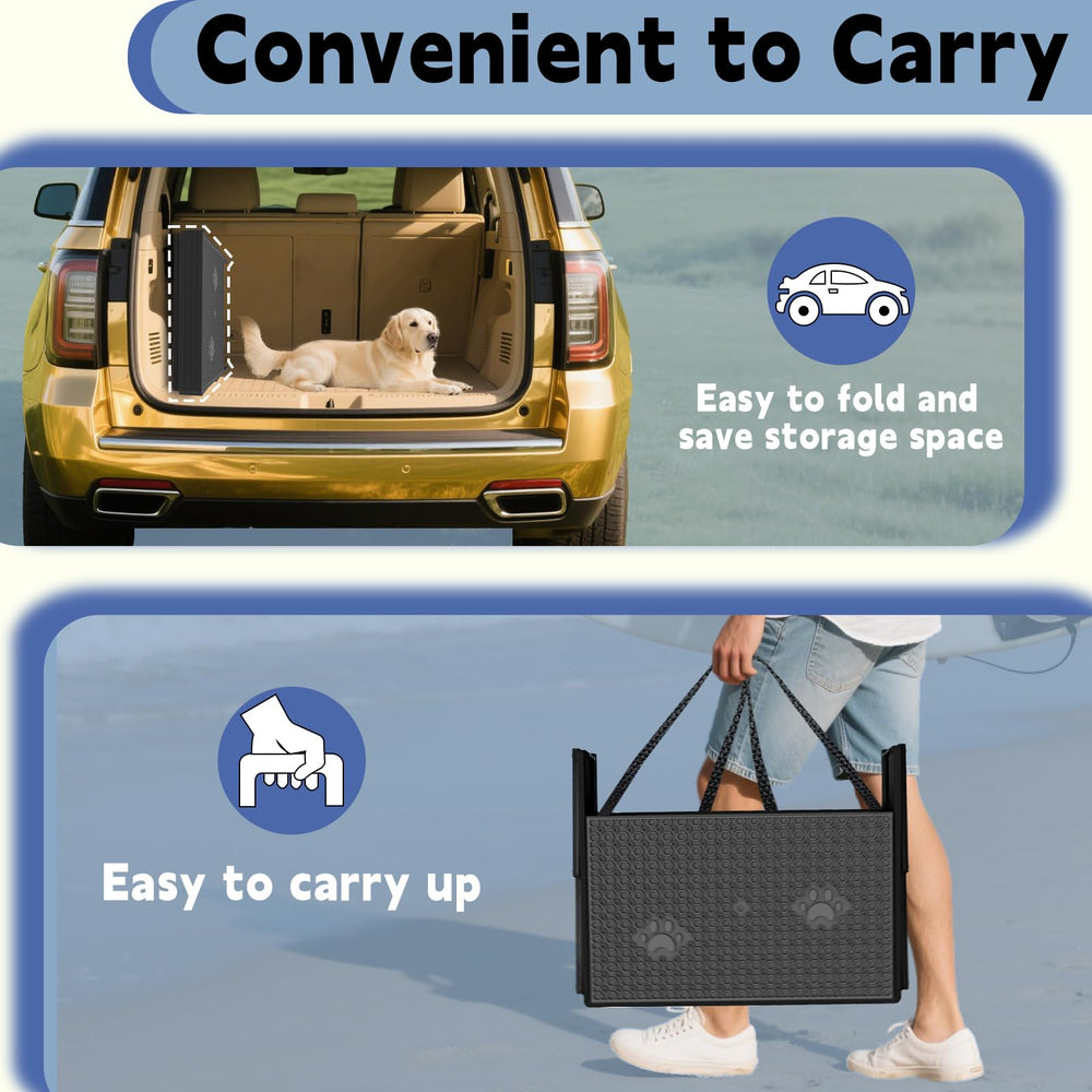 YACONA dog stairs anti-slip texture provides confident climbs.