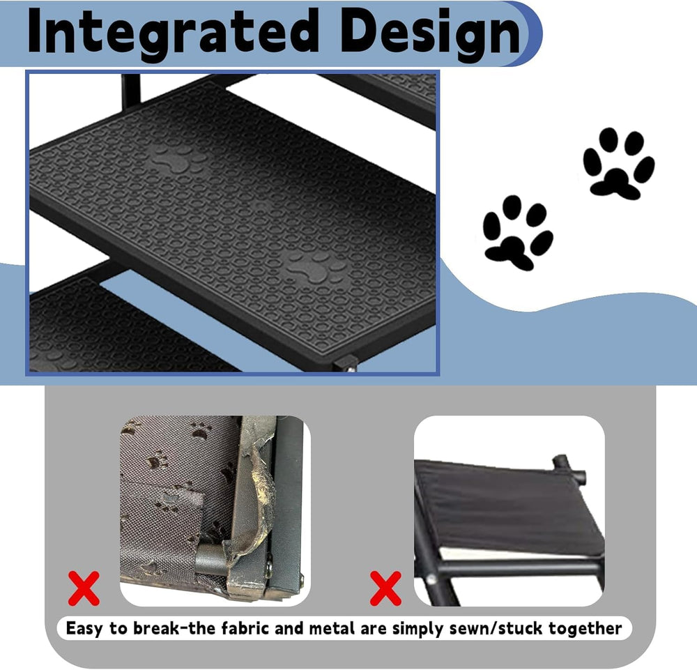 YACONA dog stairs with steel-reinforced steps holds up to 220 lbs