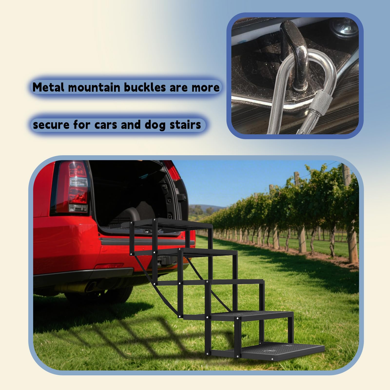 YACONA dog stairs integrated model emphasizes safety and durability.