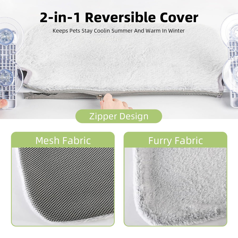 YACVRLT window perch cover side view in grey color