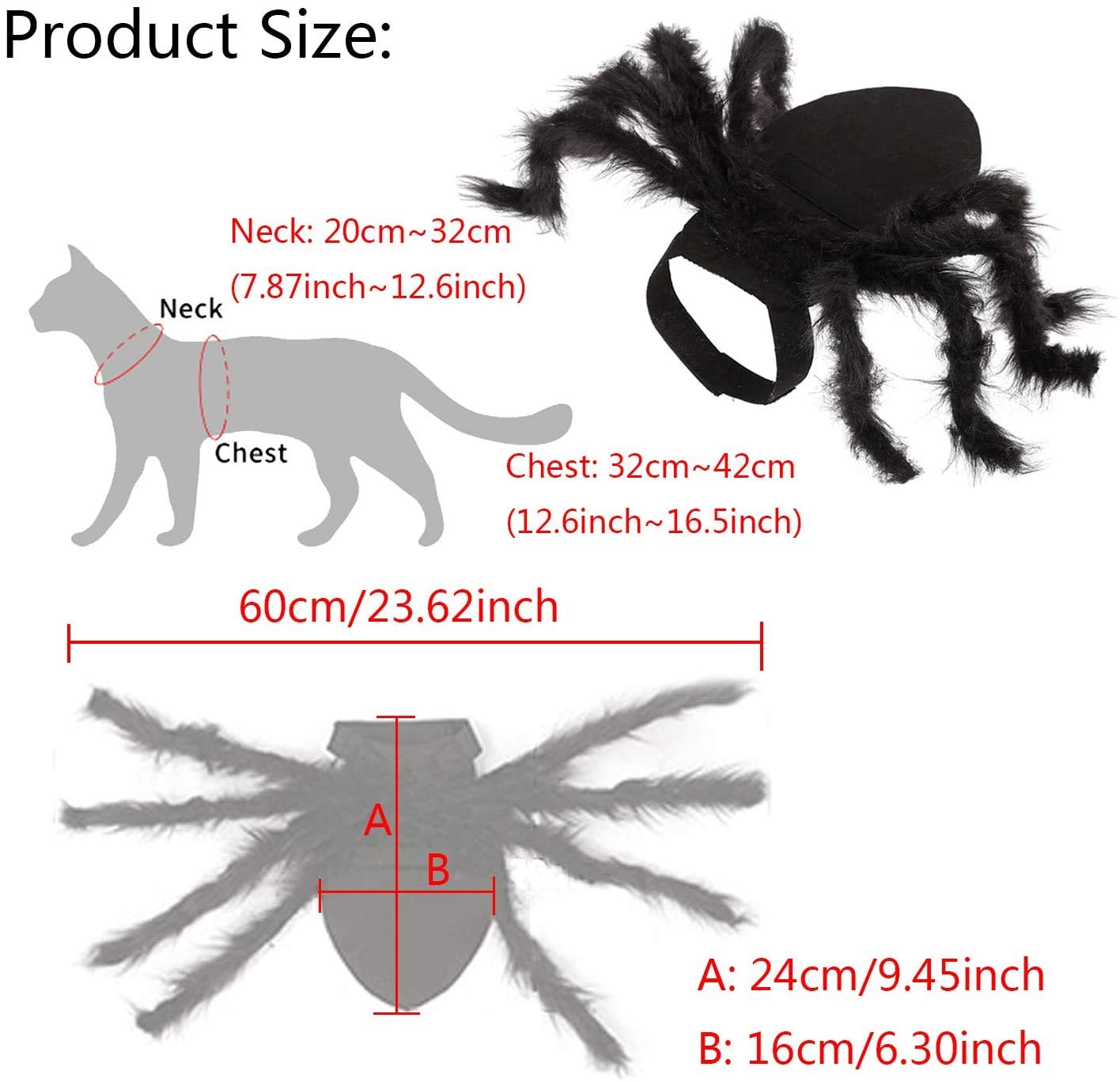 Yafeite pet costume showing neck and chest Velcro for quick on off