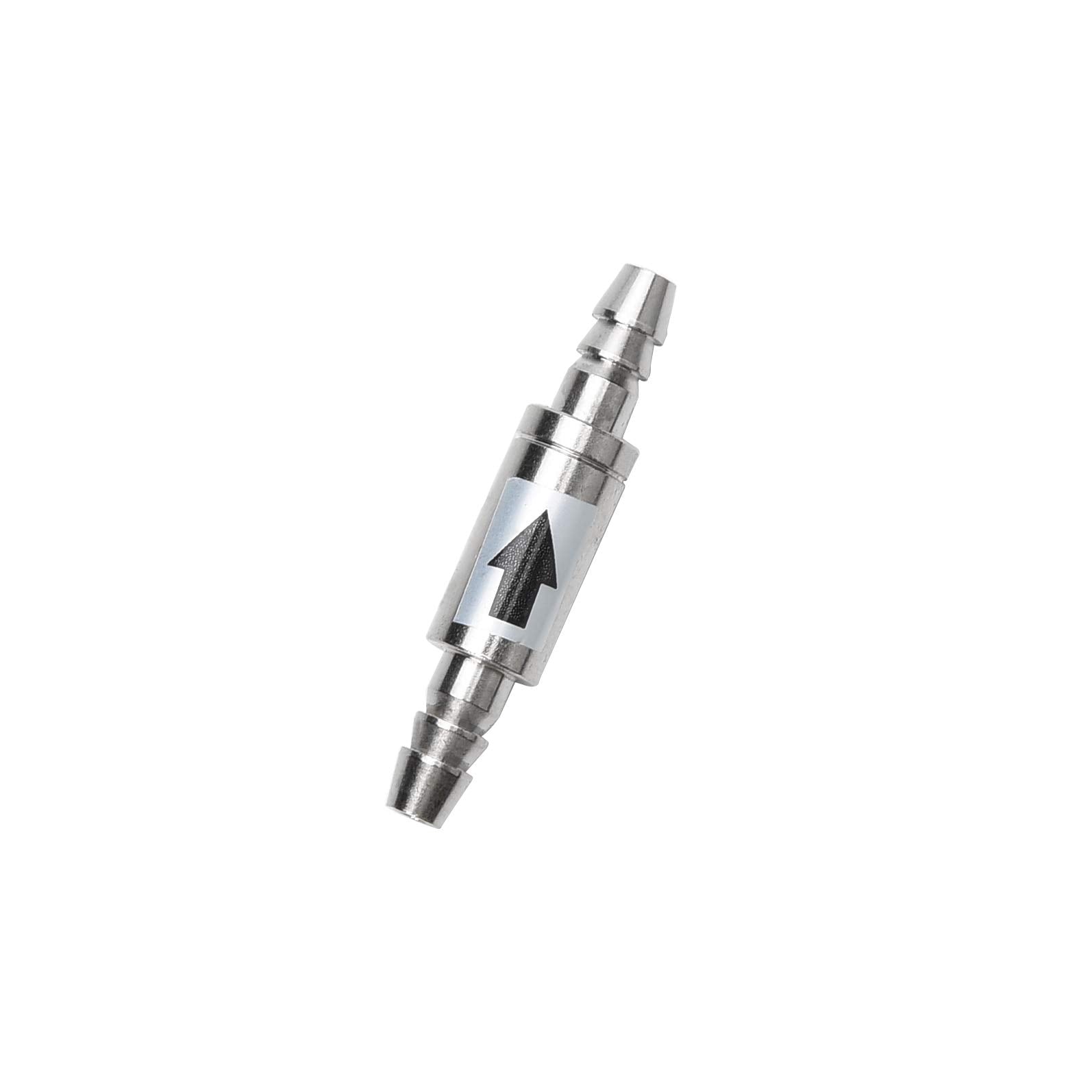 Yagote CO2 check valve angled view shows backflow protection with durable stainless steel.