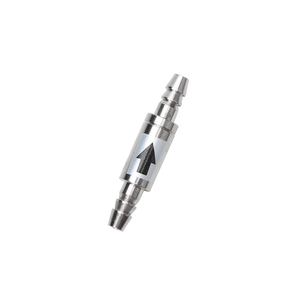 Yagote CO2 check valve angled view shows backflow protection with durable stainless steel.