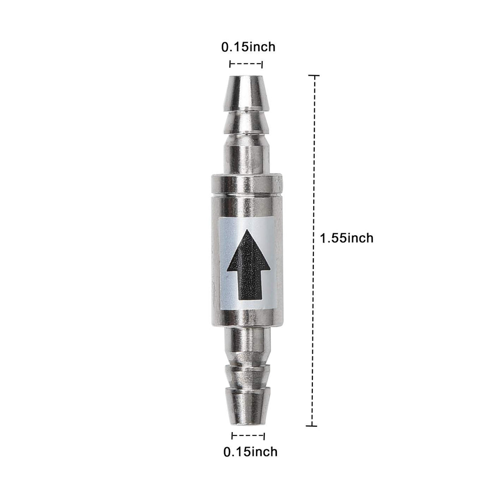 Yagote CO2 check valve close-up highlights rust-resistant stainless steel for longevity.