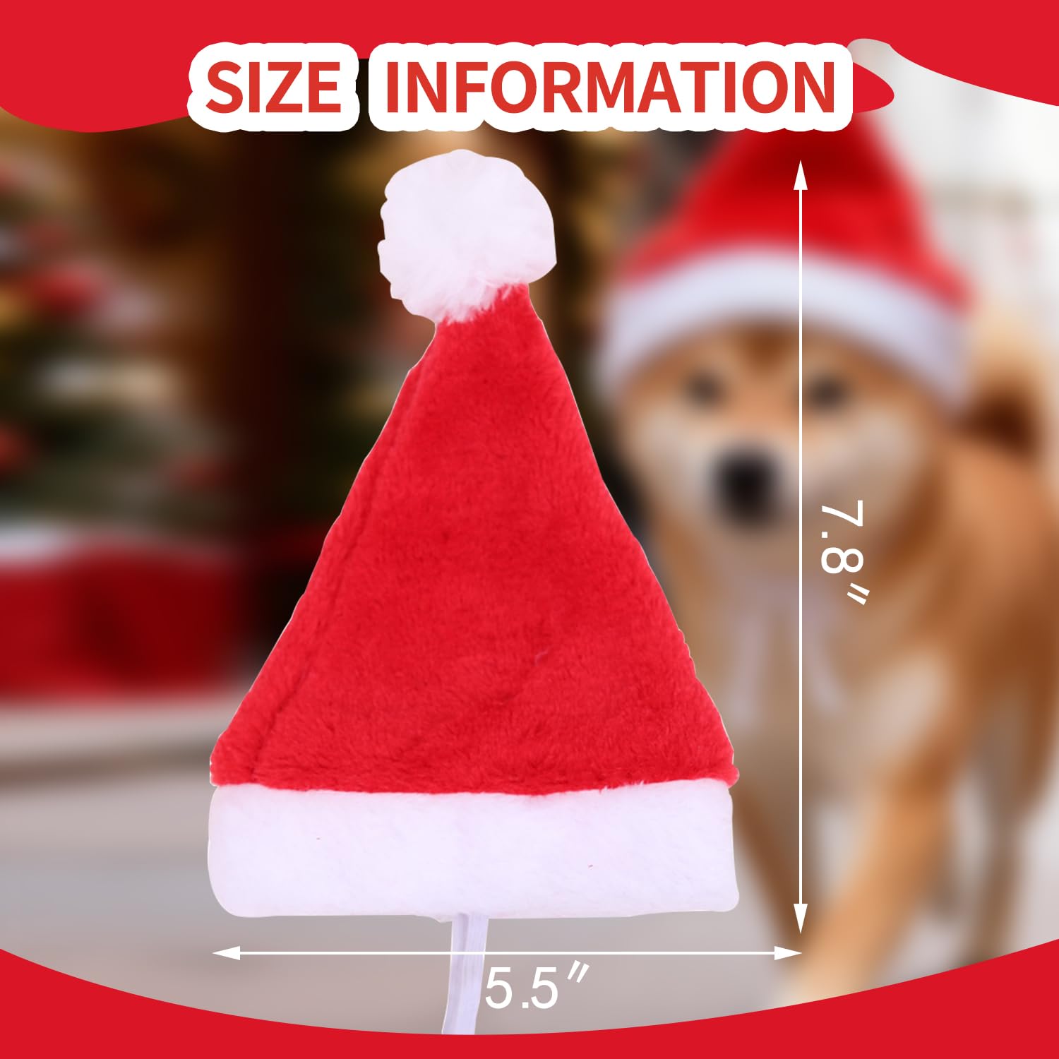 Yahpetes Santa hat for cats-kitty plush design for adorable Christmas portraits
